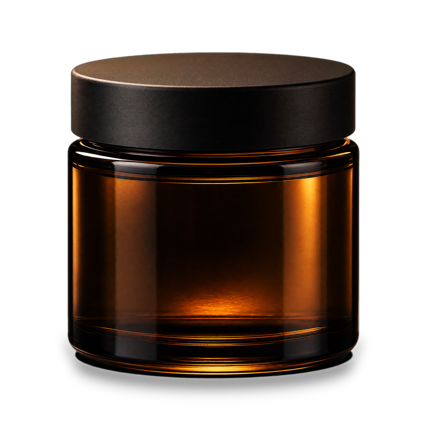 A squat glass jar of paste wax with a brass lid